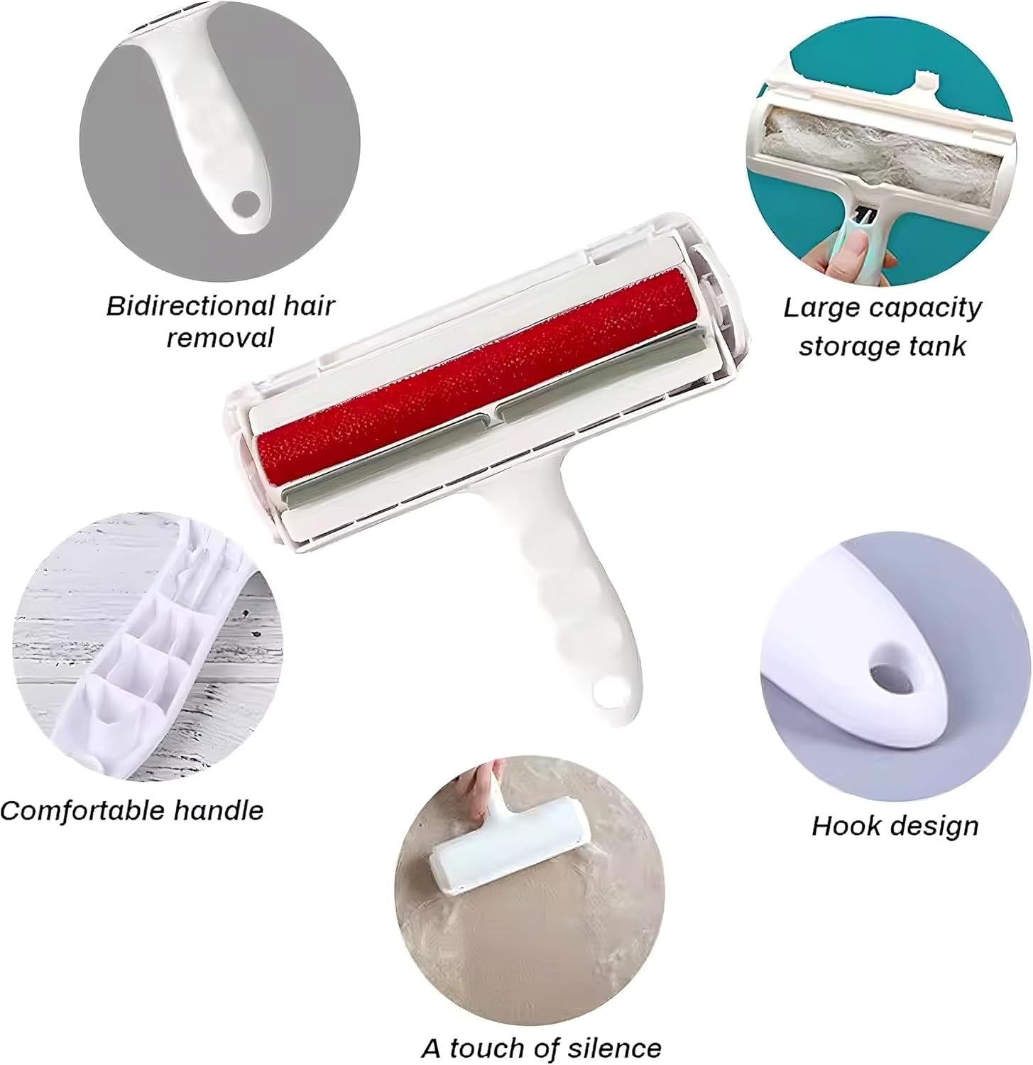 Premium Reusable Pet Hair Removal Roller – Effectively Eliminates Dog and Cat Fur from Sofas, Carpets, Beds, and Car Seats – Adhesive-Free Design
